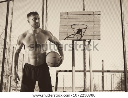 Basketball player. Basketball vintage retro concept