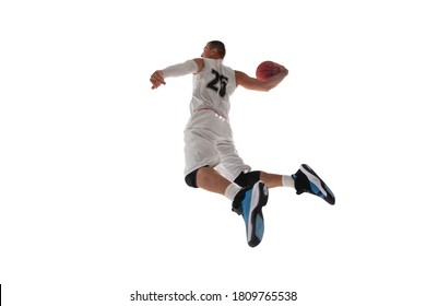 Basketball Players Isolated On White.