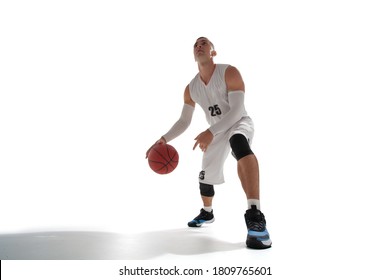 Basketball Players Isolated On White.