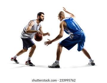 Basketball Players Isolated On White