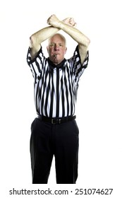 Basketball Referee Signaling A Double Foul