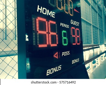 Basketball Score Table Or Scoreboard.