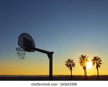 228 Orange Basketball Sunset Silhouette Images, Stock Photos & Vectors