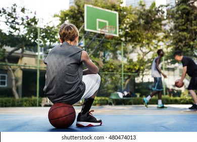 Basketball Sport Skill Court Coach Exercise Young Concept