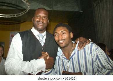 Basketball Stars Ron Artest With Shaq O'Neal