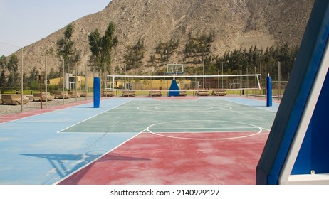 Basketball And Voleyball Court In Sports Club Lima, Peru