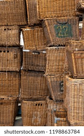 Baskets stacked to the mountain