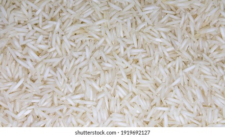 Basmati rice top view, rice background. healthy food.
