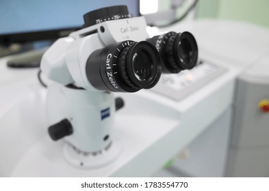 Basra/iraq - 07/25/2020: Photo Of Microscope Of Lasik Machine