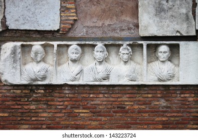 Basrelief In The Appian Way Of Rome, Italy