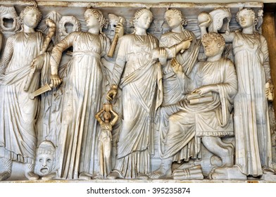 Bas-relief And Sculpture Of Ancient Roman Gods 