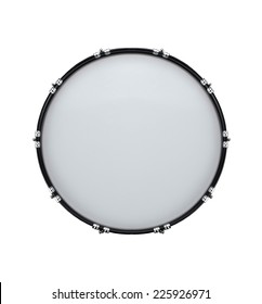 Bass Drum Isolated On White In The Closeup