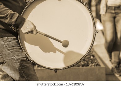 Bass Drum Player In A Chapel