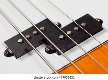 Bass electric guitar closeup