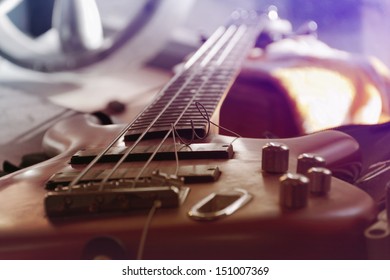 Bass Guitar With Broken String