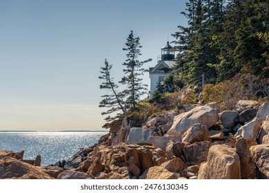 Bass Harbor Head lighthouse located in Acadia National Park, Maine, USA. June 1, 2024.  - Powered by Shutterstock