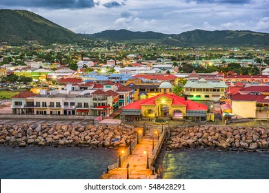 Basseterre, St. Kitts and Nevis town skyline at the port. - Powered by Shutterstock