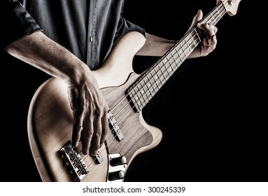 Bassist Playing Electric Bass Guitar, Effect Picture