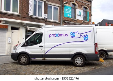 Bastogne, Belgium - October 22, 2019: White Proximus service van parked on a public parking lot. Nobody in the vehicle.  - Shutterstock ID 1538521496