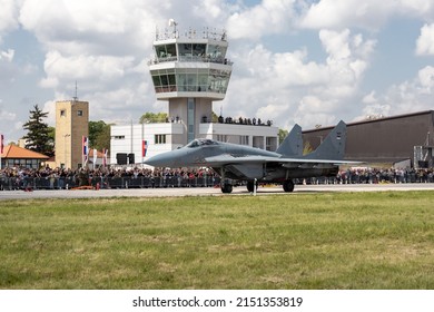 Batajnica, Serbia - 04 30 2022: Aircraft On Display At Batajnica Air Base For The Military Exercise 