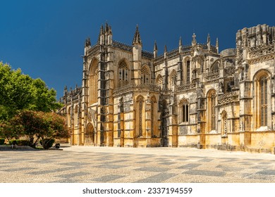 Batalha Monastery complex in Portugal, architectural details. Due to its unique cultural value, it has been entered on the UNESCO World Heritage List. - Powered by Shutterstock