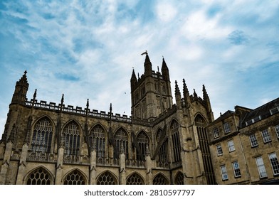 Bath Abbey Gothic Tower and Flying Buttresses, England