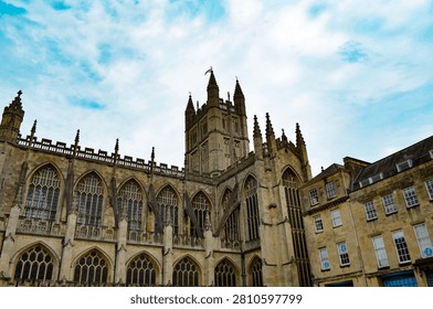 Bath Abbey Gothic Tower and Flying Buttresses, England