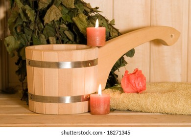 bath accessory and candles