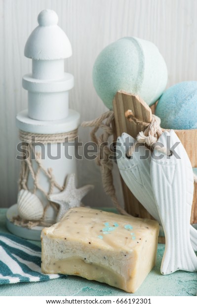 Bath Bomb Soap Decorative Lighthouse On Stock Photo Edit Now