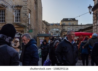 Bath, Somerset, UK, 13th December 2019 A View Of The Christmas Market Down York Street On The Last Friday Of The Event