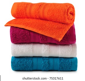 Bath towels. Isolated