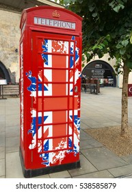 Bath, UK, - 12th Spetember 2016: British Telephone Box At Bath Spa Railway Station, Bath Spa, UK 