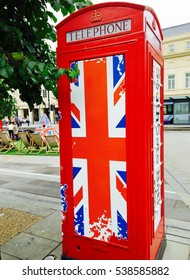 Bath, UK, - 12th Spetember 2016: British Telephone Box At Bath Spa Railway Station, Bath Spa, UK 