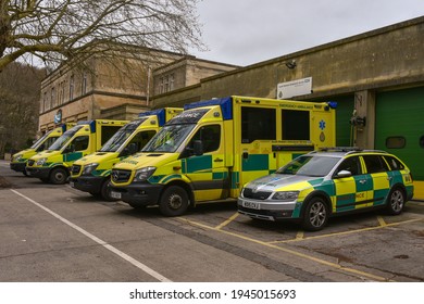 Bath, UK March 28, 2021 A Service Station Of South Western Ambulance NHS Foundation Trust  Located In The Urban Area