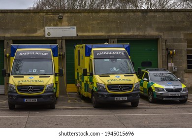 Bath, UK March 28, 2021 A Service Station Of South Western Ambulance NHS Foundation Trust  Located In The Urban Area