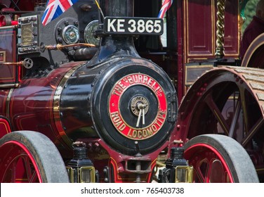 Bath & West Show, Shepton Mallet, Somerset.  1st June 2017, 3.40pm. Closeup Of Burrell Road Locomotive Traction Engine.