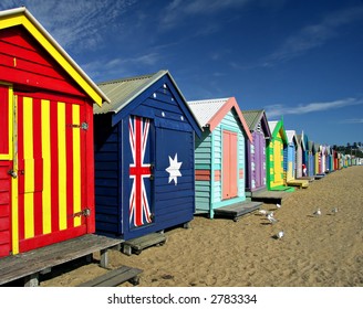 Brighton Bathing Boxes High Res Stock Images Shutterstock