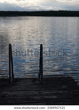 Image, Stock Photo Bathing ladder on a rock