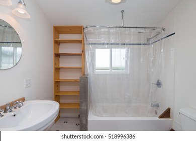 Bathroom Interior Shower Curtain Stock Photos Images