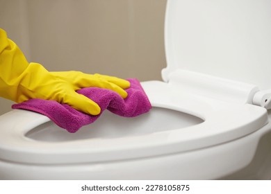 Bathroom cleaner with sanitary care - Shutterstock ID 2278105875