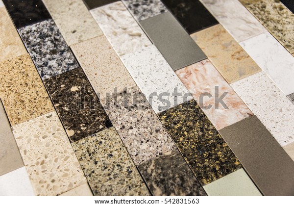 Bathroom Countertops Sample Colors Made Granite Stock Photo Edit