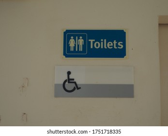 Bathroom Entrance Sign Disabled Male Female Stock Photo 1751718335 ...