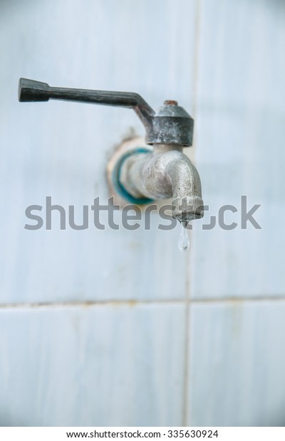 Bathroom Faucet Leak Focus Faucet Mouth Stock Photo Edit Now