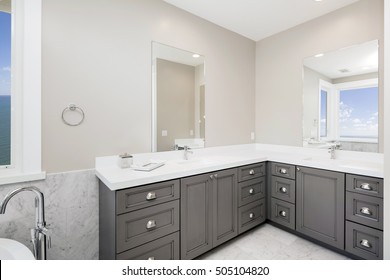 Bathroom furniture with mirrors