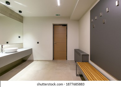 Bathroom Interior In Gym Fitness Center