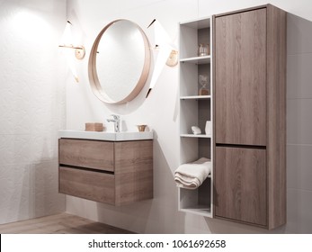 Bathroom interior with sink and faucet