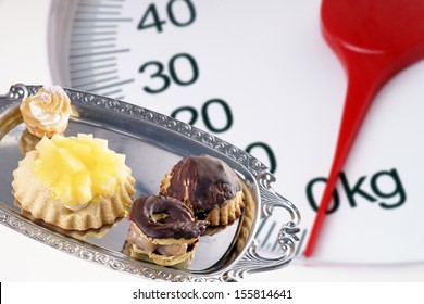 Bathroom Scale And Cake / Diet