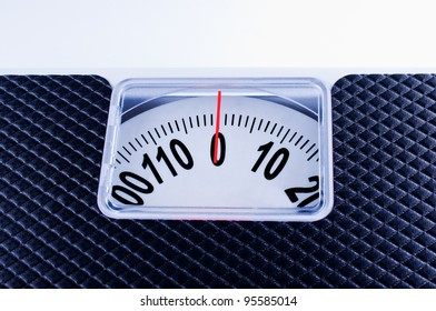 Bathroom Scale close up on wite background