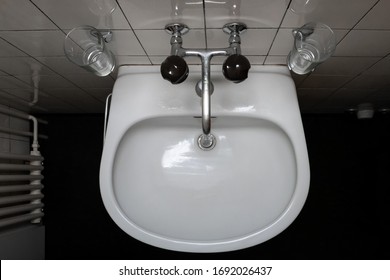 Bathroom Sink And Faucet Top View Desaturated No People 2020