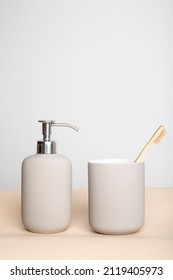 Bathroom Soap Dispenser And Toothbrush Cup